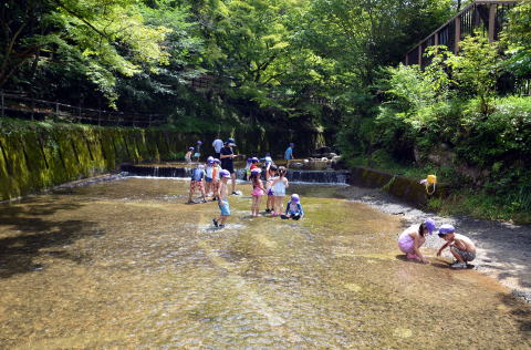 岩屋堂での川遊び